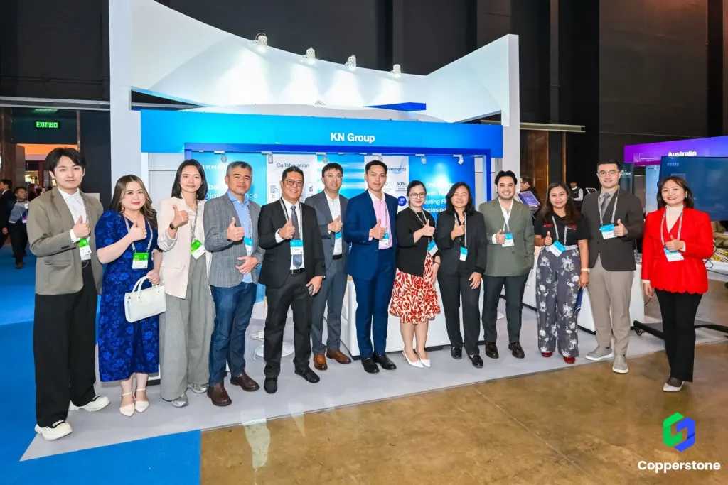 Copperstone Lending CEO David Balamon with the officers and staff of the KN Group in Hong Kong
